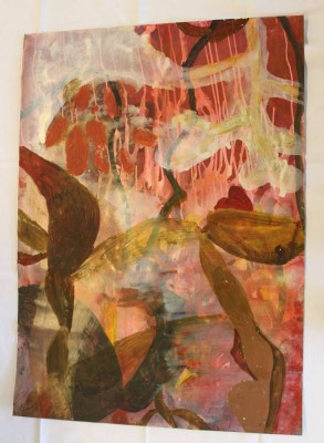 Auktion 348<br>GAS 1995, moderne Komposition, Öl/Papier, ungerahmt, BG 100,5 x 73,5cm [1]