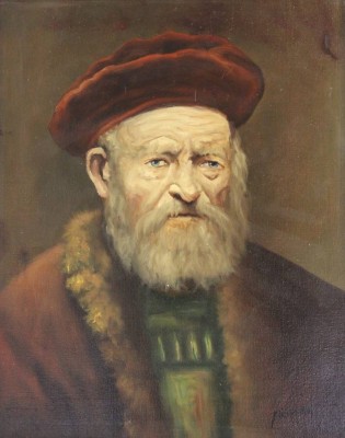 Auktion 348<br>F.Rodin, Männerportrait, Öl/Leinwand, gerahmt, RG 57,5 x 47,5cm [1]
