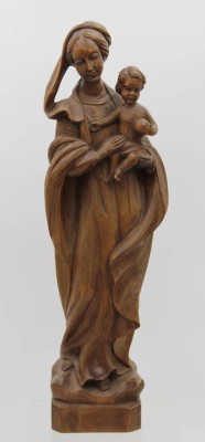 Auktion 348<br>Holzfigur, Maria m. Kind, H-39,5cm [1]