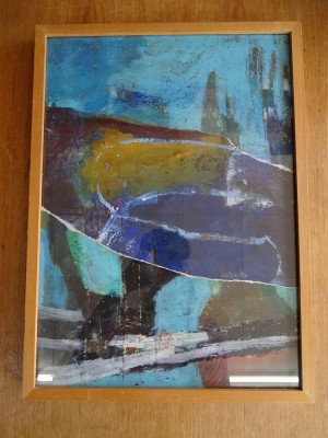 Auktion <br>Andrea Küster, ohnet Titel, Mischtechnik, ger/Glas, RG 44x340 cm [1]