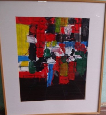 Auktion 348<br>Stephan Nicolai (1970), ohne Titel, Acryl auf Papier, ger/Glas, RG 82x72 cm [1]