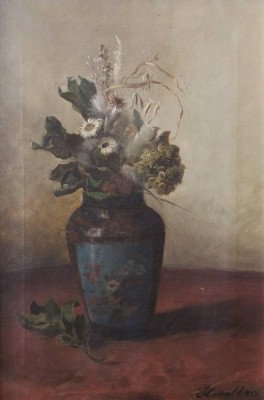 Auktion 374<br>Harald 1813, Blumen in Vase, Öl/Leinwand, alt gerahmt, RG 62 x 46cm [1]