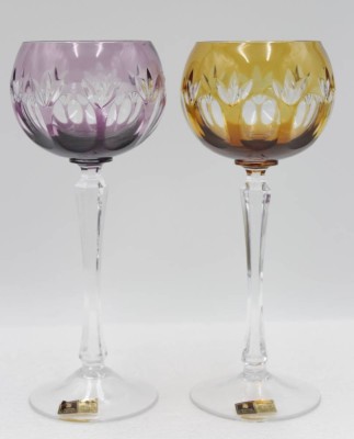 Auktion 349<br>2x Weinrömer, überfangen, WMF, ca. H-21cm [1]