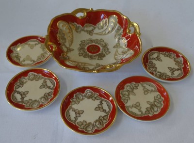 Auktion 349<br>Konfektschale mit 5 Schälchen 