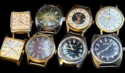 Auktion 371<br>8x mechan. HAU, div. Hersteller, 1x automatic, alle ohne Band, alle defekt [1]