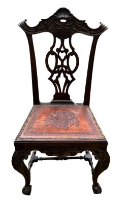 Auktion 349<br>grosser viktorianischer Stuhl um 1870, H-103 cm, Sitz   B-57 cm [1]