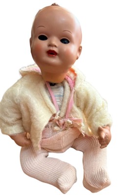 Auktion 350<br>Jungenpuppe mit Schlafaugen, Glieder tw. locker, H-37 cm [1]