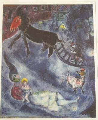 Auktion 350<br>gr. Grafik-Repro, Marc Chagall, ehr gut gerahmt/Glas, RG 95 x 85cm. [1]