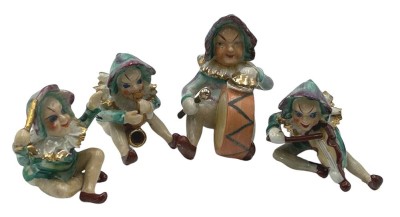 Auktion 364<br>4 x japan. Gnom? Musiker, H-ca. 10 cm, [1]