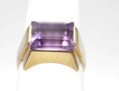 Auktion 350<br>585er GG Ring mit Amethyst, 6,5gr., RG 53/54 [1]