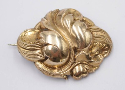 Auktion 350<br>Schaumgold-Brosche, 19. Jhd., gut erhalten, 4,5 x 3,3cm [1]