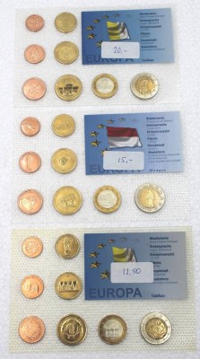 Auktion <br>3 Euro-Sätze, 2x Vatikan 2009/10 und Monaco 2009 [1]
