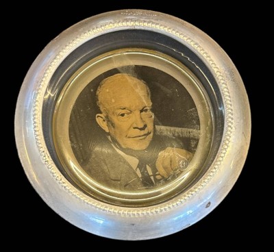 Auktion 350<br>kl. Schale mit Männerportrait, Silberrand-925-, D-9 cm [1]