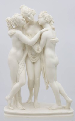 Auktion 350<br>Figurengruppe, 3 Grazien, Italien, Kunstmasse, H-27,5cm B-17,5cm [1]