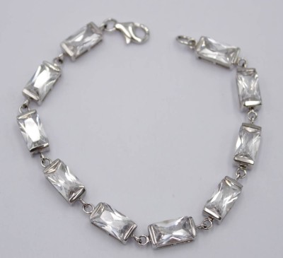 Auktion 350<br>925er  Silber-Armband mit klaren Steinen, 14,3gr., L-19cm [1]