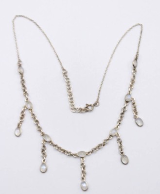 Auktion 350<br>Collier, 925er Silber mit Mondsteinen, 9,5gr. , L-44cm [1]
