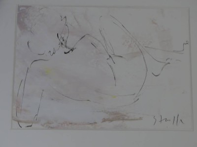 Auktion 362<br>Bodo STAUFFER (1942-1993), Rückenakt, Aquarell, MG 36x24 cm, ger/Glas, RG 63x52 cm [1]