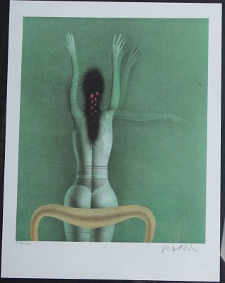 Auktion 362<br>Paul WUNDERLICH (1927-2010), Farblithografie, 39x31 cm, Nr 1396/3000, ger/Glas, RG 59x50 cm [1]