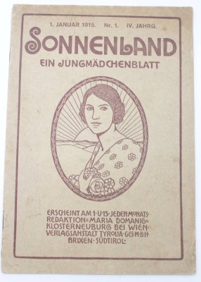 Auktion 350<br>Sonnenland - Ein Jungmädchenblatt, 1. Januar 1915 [1]