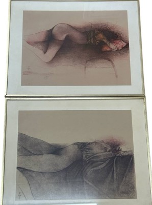 Auktion 350<br>Bruno BRUNI (1935)  ''Sommer in Umbrien' 2 Blätter, Farblitho signiert,  Ed 835/1500, BG ca. 31x40 cm, einzeln ger/Glas, RG 40x50 cm [1]
