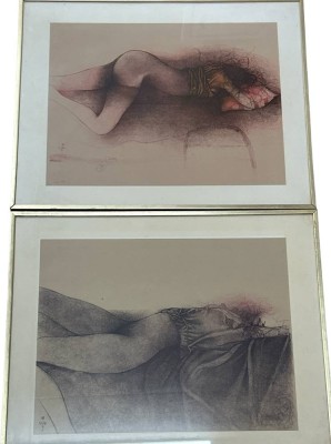 Auktion 362<br>Bruno BRUNI (1935)  ''Sommer in Umbrien' 2 Blätter, Farblitho signiert,  Ed 835/1500, BG ca. 31x40 cm, einzeln ger/Glas, RG 40x50 cm [1]