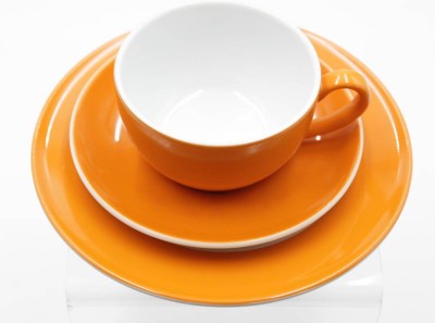 Auktion 355<br>Gedeck, Schönwald, Dibbern, Solid Color, orange, Tasse H-5,5cm [1]
