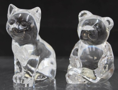 Auktion 363<br>2 Tierfiguren, Nachtmann, farbloses Glas, ca. H-9,2cm [1]