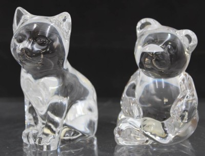 Auktion 363<br>2 Tierfiguren, Nachtmann, farbloses Glas, ca. H-9,2cm [1]