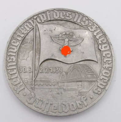 Auktion 350<br>gr. Medaille, Reichswettkampf des NS-Fliegerkorps Düsseldorf 1939, D-8,5cm [1]