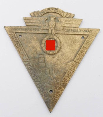 Auktion 350<br>Plakette, NSKK, Zuverlässigkeitsfahrt rund um Heidelberg 1938 [1]