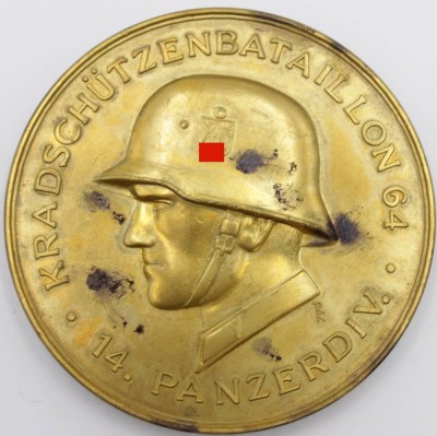 Auktion 350<br>Medaille 14. Panzerdivision Buntmetall, 