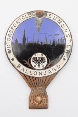 Auktion 350<br>ADAC-Plakette, Motorsportclub Münster Ballonjagd, Altersspuren, L-8,5cm [1]