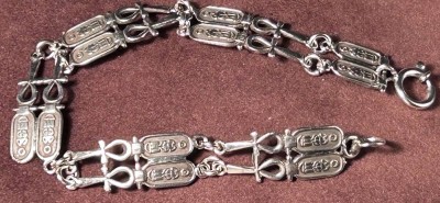 Auktion 356<br>Silber-Armband, L-19 cm, div. Punzen, ein Glied eine Seite ausgehakt, 12,4 gr. [1]