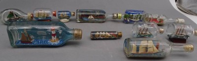 Auktion 350<br>13x   kl. Buddelschiffe, 5-16 cm [1]