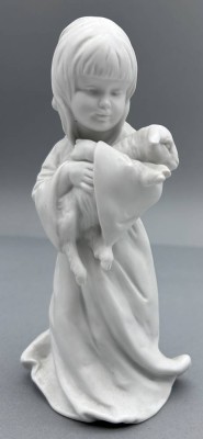 Auktion 364<br>Bisquit-Porzellan-Mädchen mit Lamm 