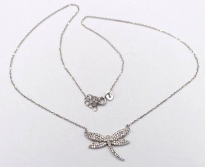 Auktion 351<br>925er Silber-Collier, mittig Libelle besetzt mit klaren Steinen, 3gr., L-42cm [1]