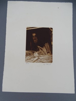 Auktion 362<br>unleserl. sign. kl. Radierung,  1975, Nr. 15/100, BG 26x20 cm [1]