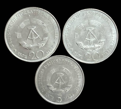 Auktion 371<br>2x 20 Mark, 1x 5 Mark 