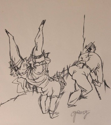 Auktion 351<br>George GROSZ (1893-1959), Lithographie, handsigniert, ungerahmt in Passepartout, ca. 40 x 30cm [1]