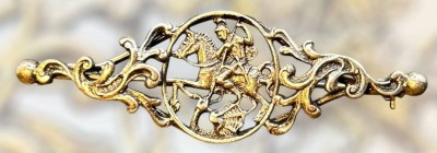 Auktion 351<br>Silbernadel-800-, Hl. Georg, der Drachentöter, B-6 cm, 6,1 gr. [1]