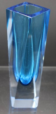 Auktion 351<br>Murano Blockvase Blau/Klar  [1]