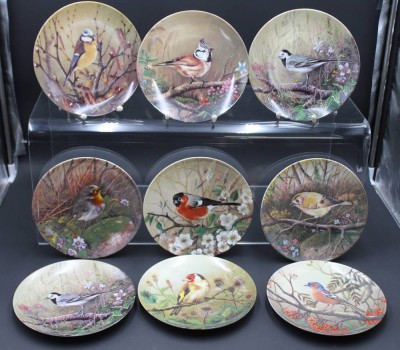 Auktion , 9x div. Sammelteller, Serie Unsere kleine Vogelwelt, Tirschenreuth, ca. D-19,5cm