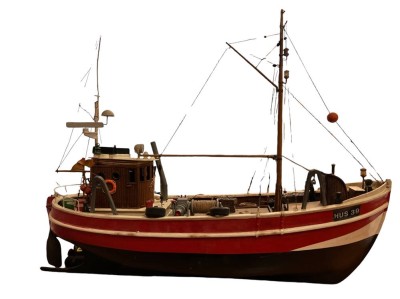 Auktion 352<br>Holz-Schiffsmodel eines Husumer Fischkutters, 
