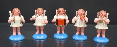 Auktion 352<br>5x Weihnachtsengel, Erzgebirge ?, je ca. H-6cm [1]