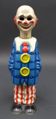 Auktion 352<br>Distler-Clown, Happy,  US-Zone, Schlüsselwerk läuft (kein Schlüssel anbei), Augen vorhanden (Innenliegend?), H-ca. 14cm [1]