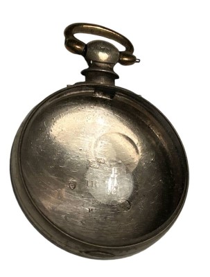 Auktion 352<br>Silber Uhrengehäuse, London 1777, Meister IR, orig. Glas, ca. 39 gr. D-5 cm [1]
