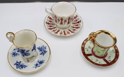 Auktion 352<br>2x Mokkatassen sowie 1xTeetasse diese gemarkt Queen Ann, ca. H-9cm [1]