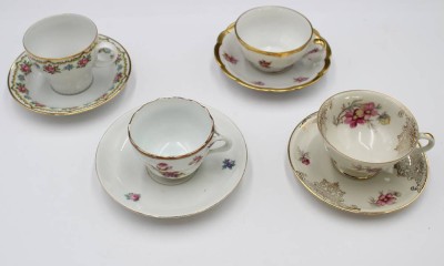 Auktion 352<br>4x Mokkatassen, div. Manufakturen und Dekore, ca. H-5,5cm [1]