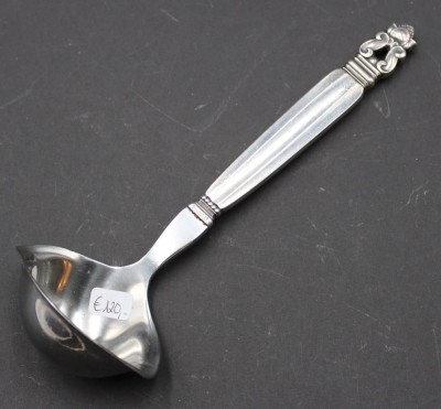 Auktion 352<br>Saucenkelle, Georg Jensen, Acorn, Sterlinggriff, L-19cm [1]