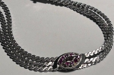 Auktion 352<br>Silber-Armband-835- mit roten Steinen, L-19 cm, 17,3 gr. [1]